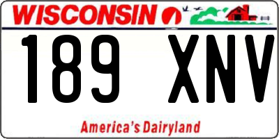 WI license plate 189XNV