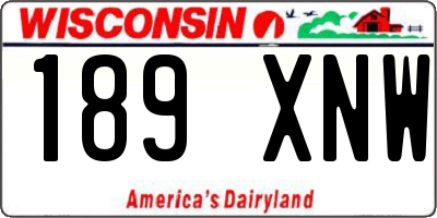 WI license plate 189XNW