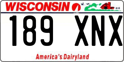 WI license plate 189XNX