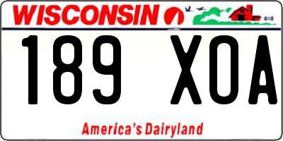 WI license plate 189XOA