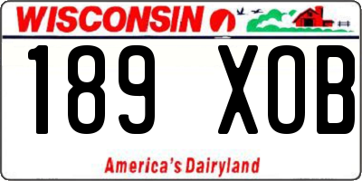 WI license plate 189XOB