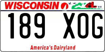 WI license plate 189XOG