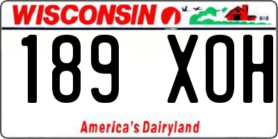 WI license plate 189XOH