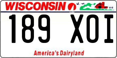 WI license plate 189XOI