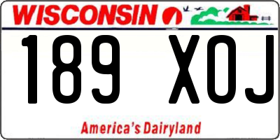 WI license plate 189XOJ