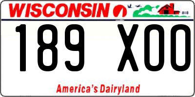 WI license plate 189XOO
