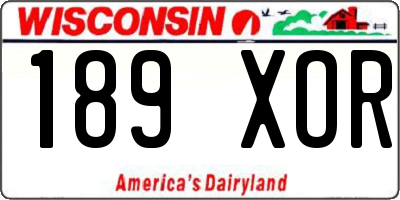 WI license plate 189XOR