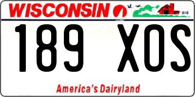 WI license plate 189XOS