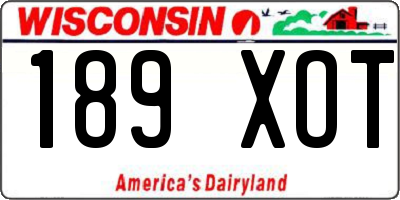 WI license plate 189XOT