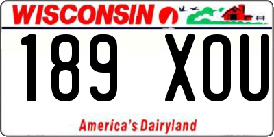 WI license plate 189XOU