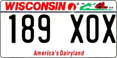WI license plate 189XOX
