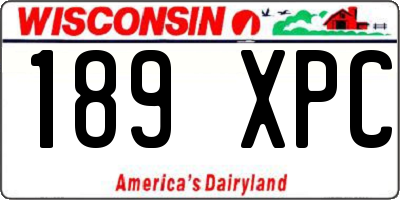 WI license plate 189XPC