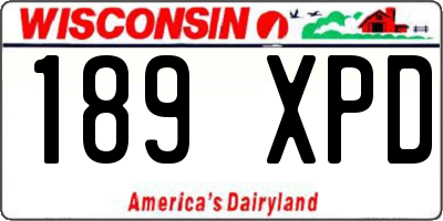WI license plate 189XPD
