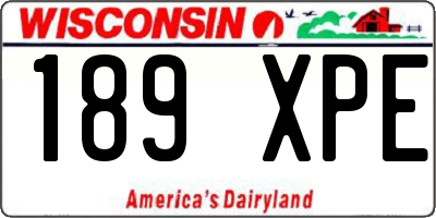 WI license plate 189XPE