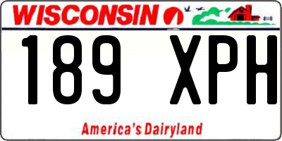 WI license plate 189XPH