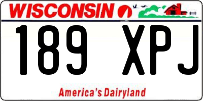 WI license plate 189XPJ