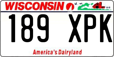 WI license plate 189XPK