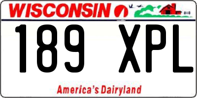 WI license plate 189XPL