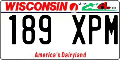 WI license plate 189XPM