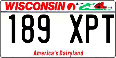WI license plate 189XPT
