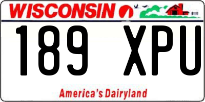 WI license plate 189XPU