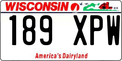 WI license plate 189XPW