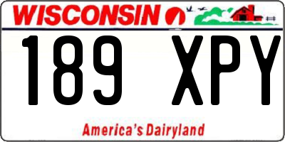 WI license plate 189XPY