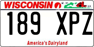 WI license plate 189XPZ