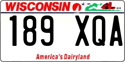 WI license plate 189XQA
