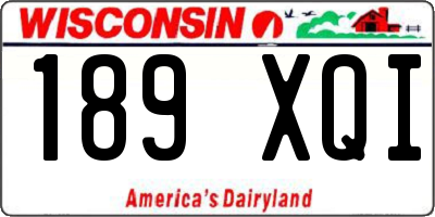 WI license plate 189XQI