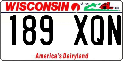 WI license plate 189XQN