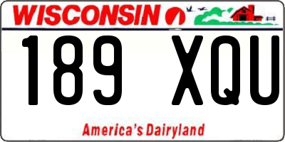 WI license plate 189XQU