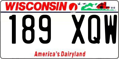 WI license plate 189XQW