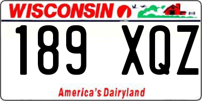 WI license plate 189XQZ