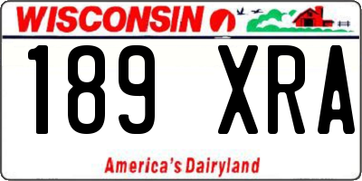 WI license plate 189XRA