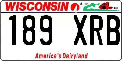 WI license plate 189XRB