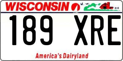 WI license plate 189XRE