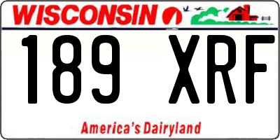 WI license plate 189XRF