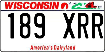 WI license plate 189XRR