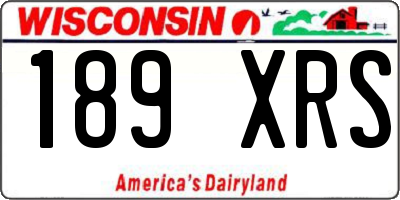 WI license plate 189XRS