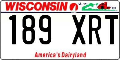 WI license plate 189XRT