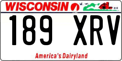 WI license plate 189XRV