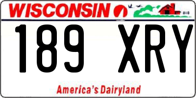 WI license plate 189XRY