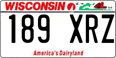 WI license plate 189XRZ