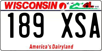 WI license plate 189XSA