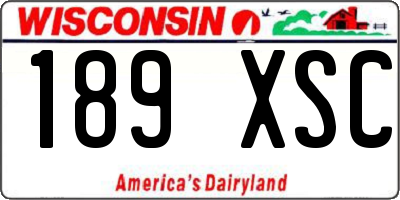 WI license plate 189XSC