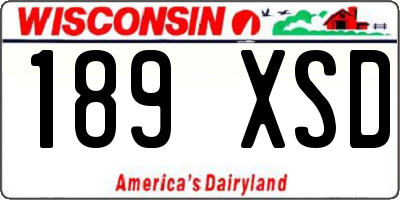 WI license plate 189XSD