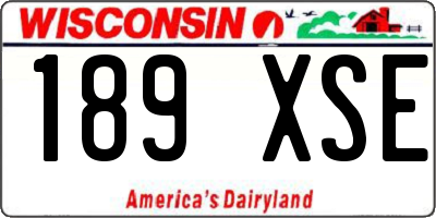WI license plate 189XSE