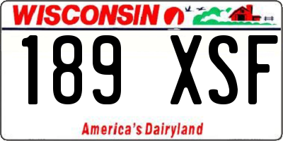 WI license plate 189XSF