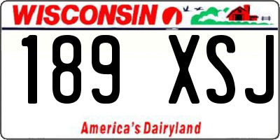 WI license plate 189XSJ